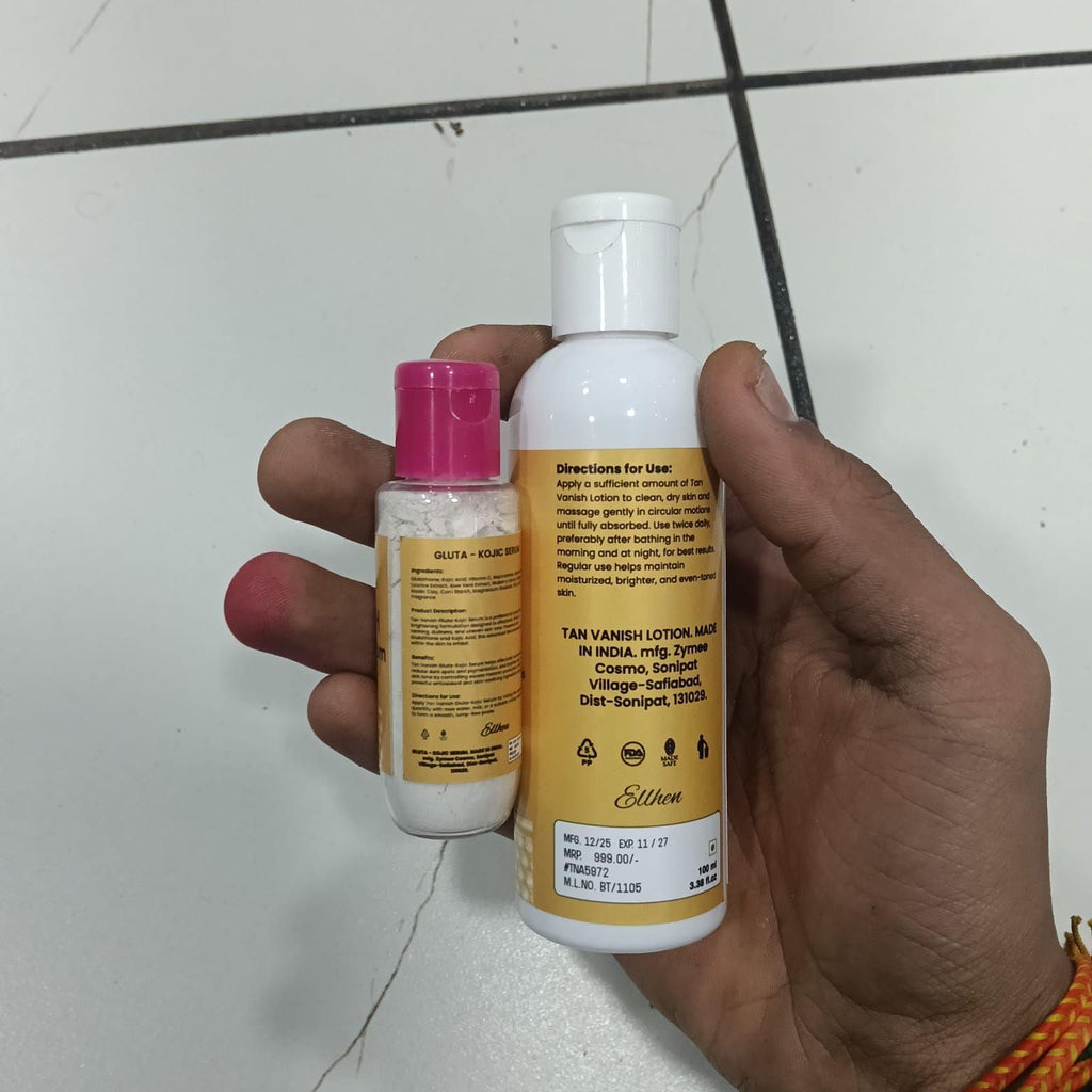 Tan Vanish Gluta Kojic Lotion & Gluta Kojic Serum | Brightening & Pigmentation Care | 100 ml