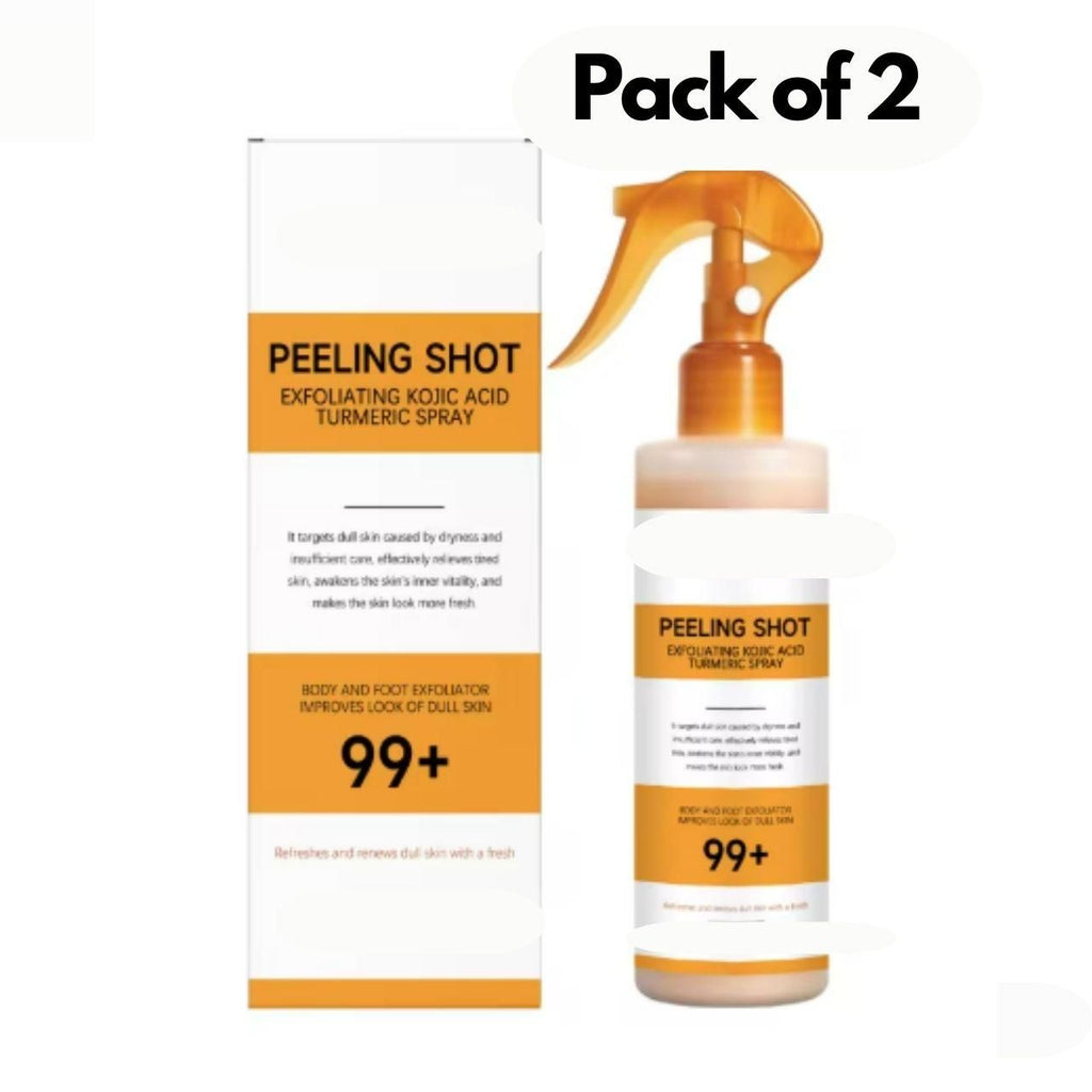 Shiana Exfoliating Kojic Acid Turmeric Spray | Skin Brightening & Tan Removal | 400 ml x 2 (Pack of 2)
