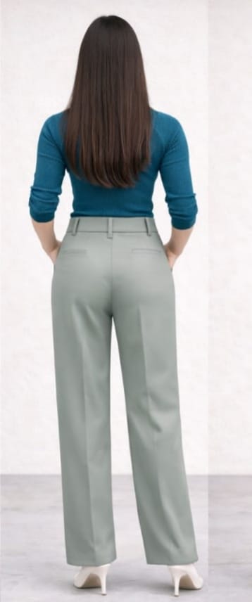 Women’s Parrot green High-Waist Wide-Leg Palazzo Pants | Office & Casual Wear