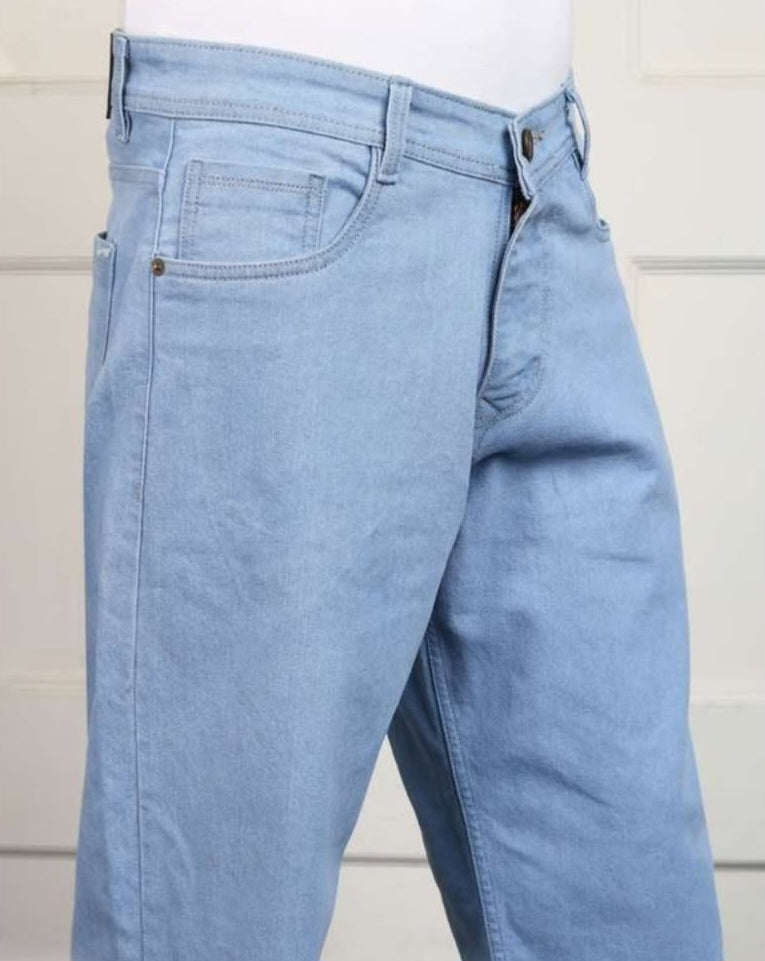 Men’s Blue Straight Fit Denim Jeans | Comfortable Daily Wear