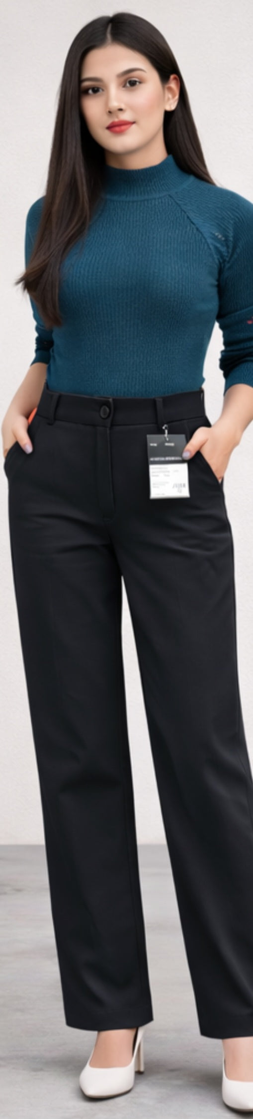 Women’s Black High-Waist Wide-Leg Palazzo Pants | Office & Casual Wear