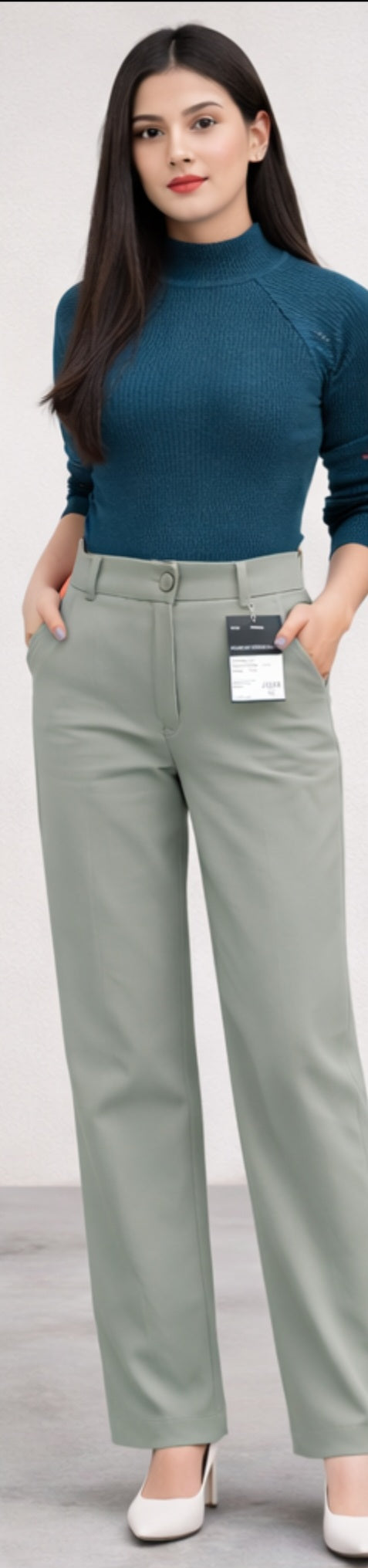 Women’s Parrot green High-Waist Wide-Leg Palazzo Pants | Office & Casual Wear