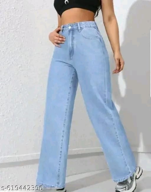Women’s Straight Fit Blue Denim Jeans- Comfortable Daily Wear