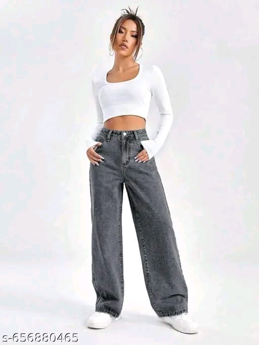 Women’s Straight Fit Blue Denim Jeans- Comfortable Daily Wear