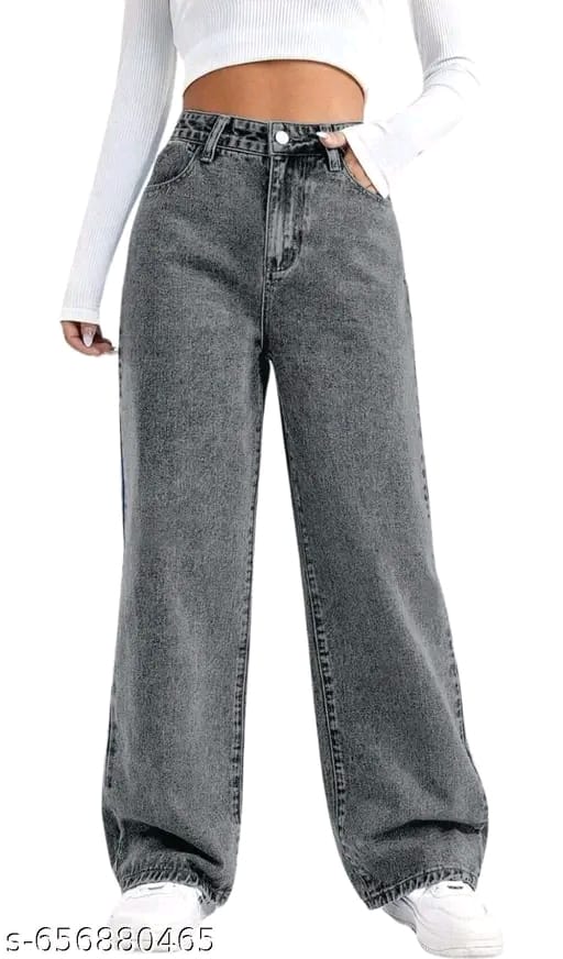 Women’s Straight Fit Blue Denim Jeans- Comfortable Daily Wear