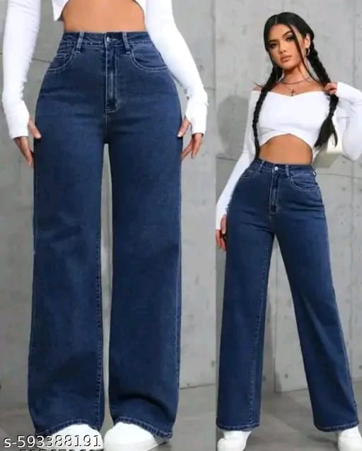 Women’s Straight Fit Black Denim Jeans -Comfortable Daily Wear