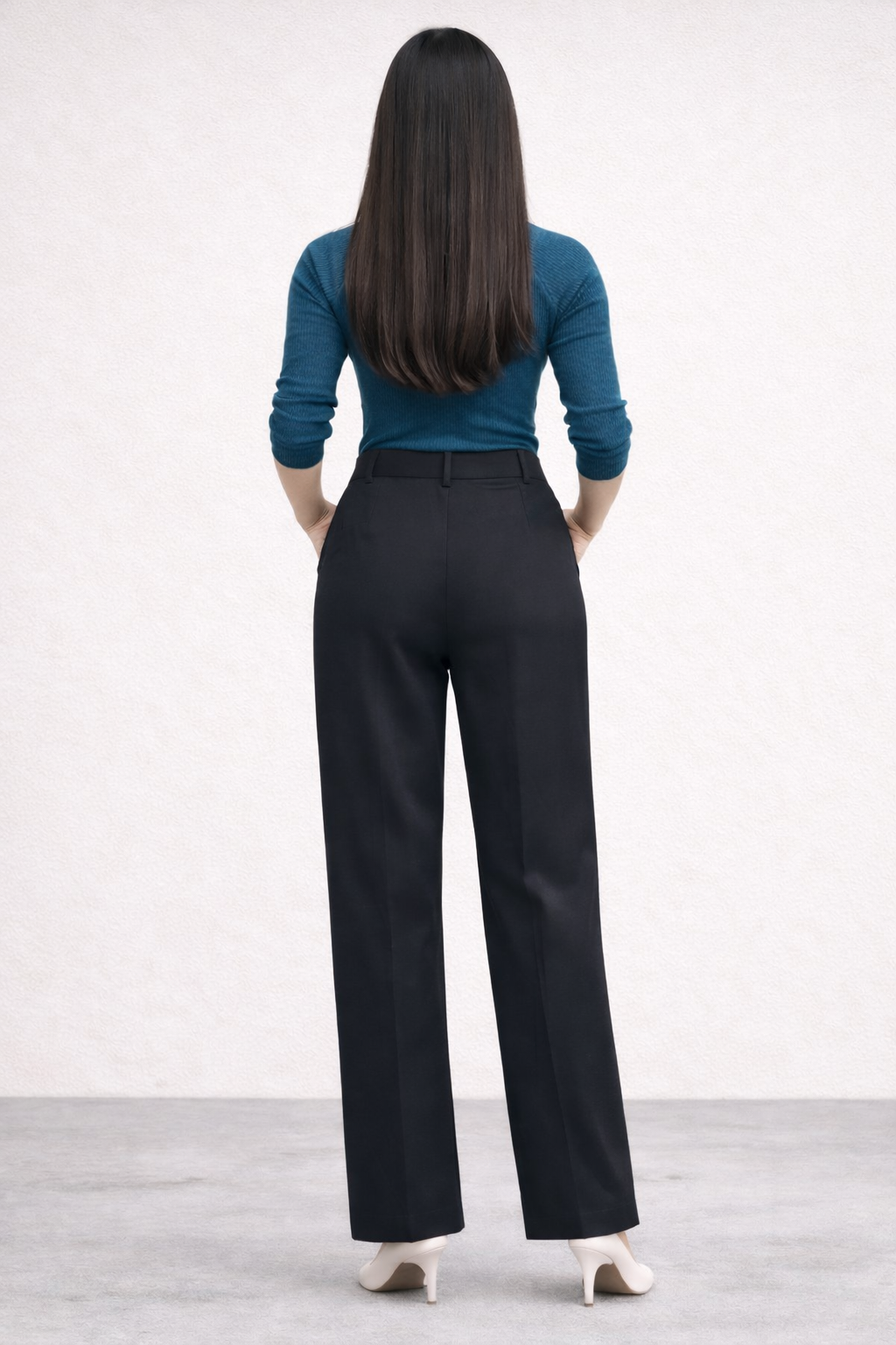 Women’s Black High-Waist Wide-Leg Palazzo Pants | Office & Casual Wear